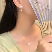 Po S999 Foot Silver New Lotus Tassel Necklace Women's Retro Chinese Style Lotus Pendant Hair Elegant