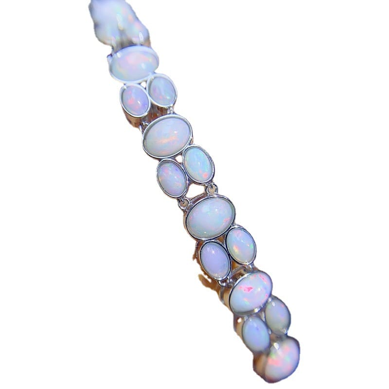 New arrival natural opal bracelet 925 silver inlaid colorful Opal Fire shining jewelry wholesale