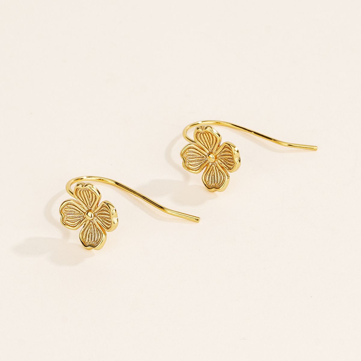 S925 sterling silver flower hook earrings 