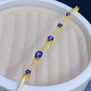 Japanese and Korean small fresh natural sapphire bracelet 925 silver bracelet live supply a generation of girlfriend gift