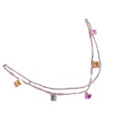 Simple fashion new colorful natural tourmaline Square 3*3mm ladies Bracelet 925 silver color treasure wholesale