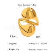 Titanium steel ring 18K gold non-fading women's light luxury high-end European and American stainless steel lava open ring hand jewelry