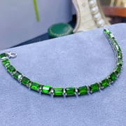 Fresh and simple natural diopside bracelet 925 silver wholesale ladies Bracelet small star anise 6*4mm send girlfriend