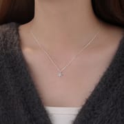 Po 999 Foot Silver Autumn and Winter New Snowflake Necklace Women's Korean-style Gentle Sweet Ins Style High-grade Necklace for Hair
