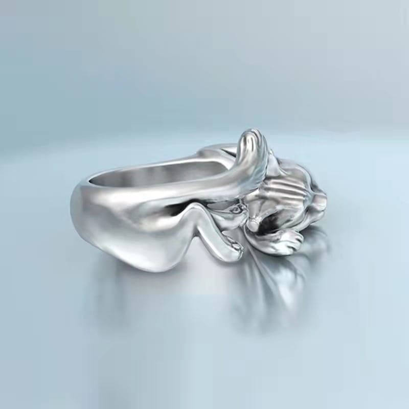 Cross-border new kitten opening ring wish supply lazy cat ring fashion ladies jewelry wholesale