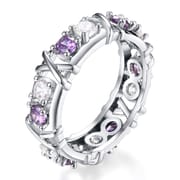 Cross-Border live broadcast net red new European and American two-color ring gold zircon inlay fashion temperament ring female manufacturers