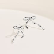 S925 sterling silver bow earrings fashion design for women