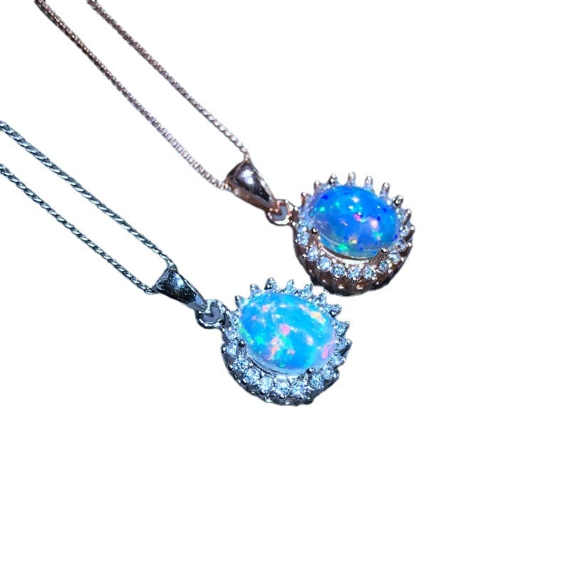 Opal pendant real photo Fire Color good natural Australian fire opal starry sky colorful live broadcast supply