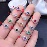 Natural Topaz Moonstone Tanzanite Women's Ring Processing Wholesale 925 Silver Women's Ring Live TikTok