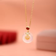 Po S999 Foot Silver Zodiac Necklace Red Birth Year Fortune Safe Simple Clavicle Chain Gift Giving