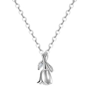 Po S999 Foot Silver French Romantic Rose Necklace for Girlfriend Gift New Necklace for Spring and Summer 2023