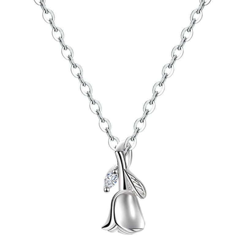 S999 Silver French Romantic Rose Necklace for Girlfriend Gift New Necklace 