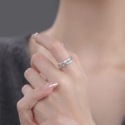 Po S999 Foot Silver Light Luxury Eight-way Wealth Ring Women's Sweet Cool Style Girl's Niche Design Sense Opening Ring Generation