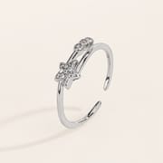 S925 sterling silver with zircon star fashion design open ring for women 