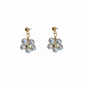 Natural Freshwater Pearl Earrings Flower Earrings Small Chanel Style Niche Design Simple Small High-end Earrings for Women