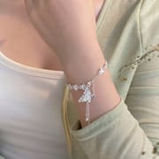 S999 Foot Silver Butterfly Bracelet New Chinese Style Antique Super Fairy Temperament All-match Niche High-end Style Bracelet
