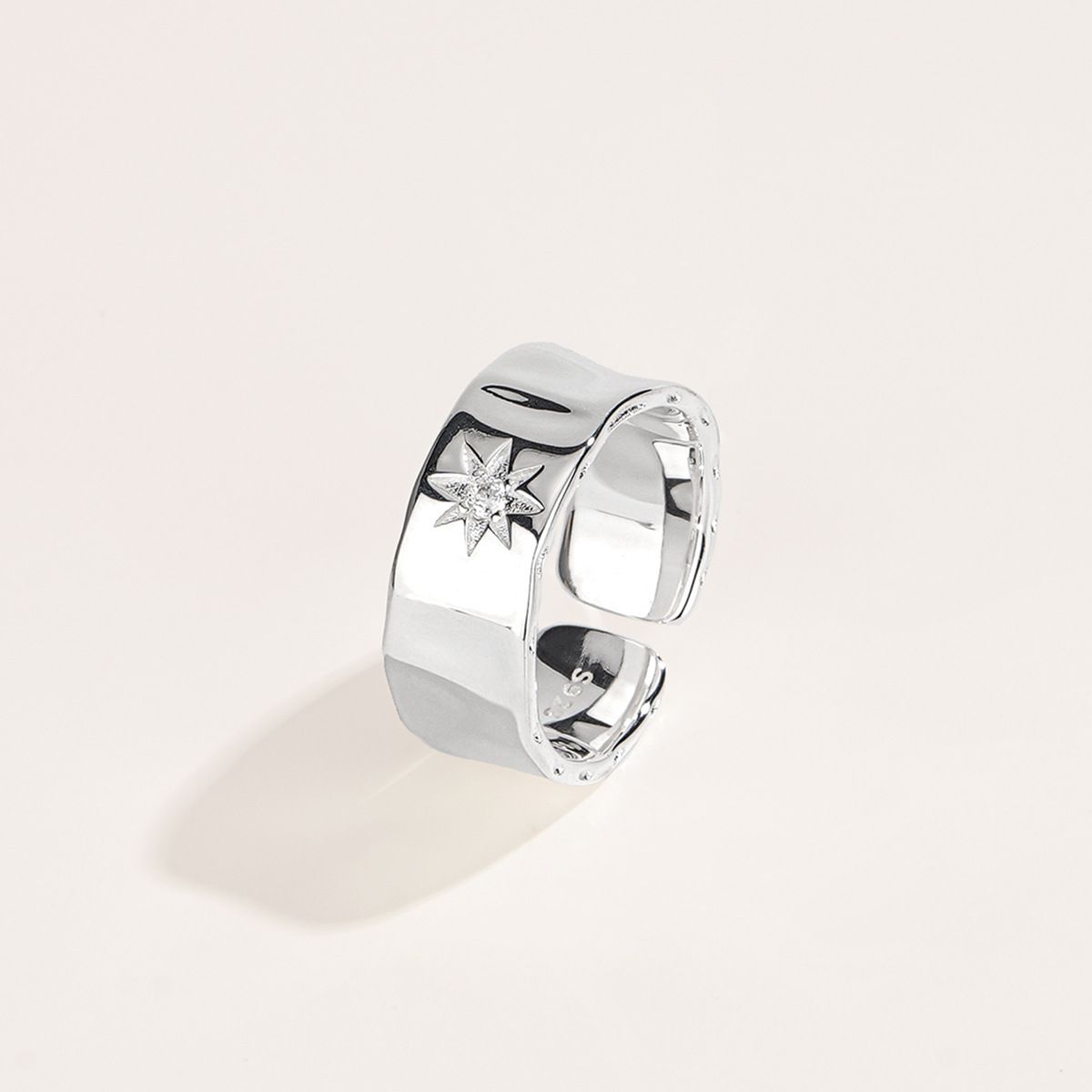 Cross-border Fashion S925 Sterling Silver Star Ring for Men and Women Can Wear Heavy Industry Irregular Design Ring