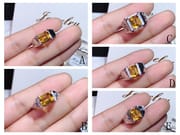 Caibao wholesale 925 silver inlaid natural citrine male ring bulk supply