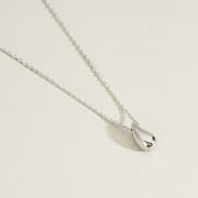 S925 Sterling Silver Necklace Vintage Fashion Elegant Simple Water Drop Pendant Women Necklace Clavicle Chain Jewelry Trendy