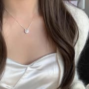 S925 sterling silver with fresh water pearl U shape necklace