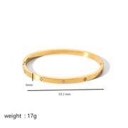 European and American-style light luxury bracelet six-pointed star buckle bracelet 18K gold stainless steel inlaid zirconium bracelet high-grade bracelet for women