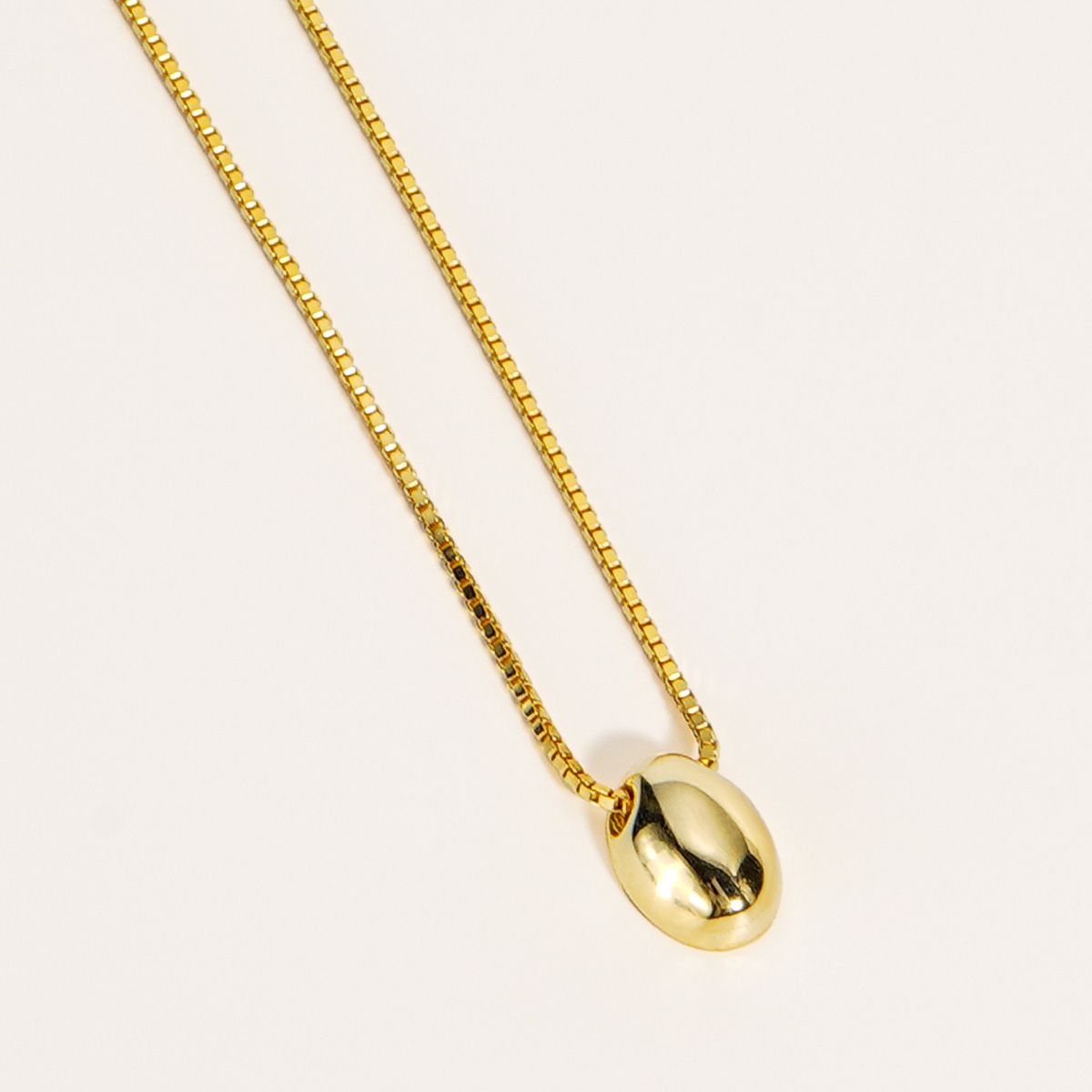 Cross-border Korean Style S925 Sterling Silver Oval Small Beans Necklace Women's Simple Niche Design Clavicle Chain