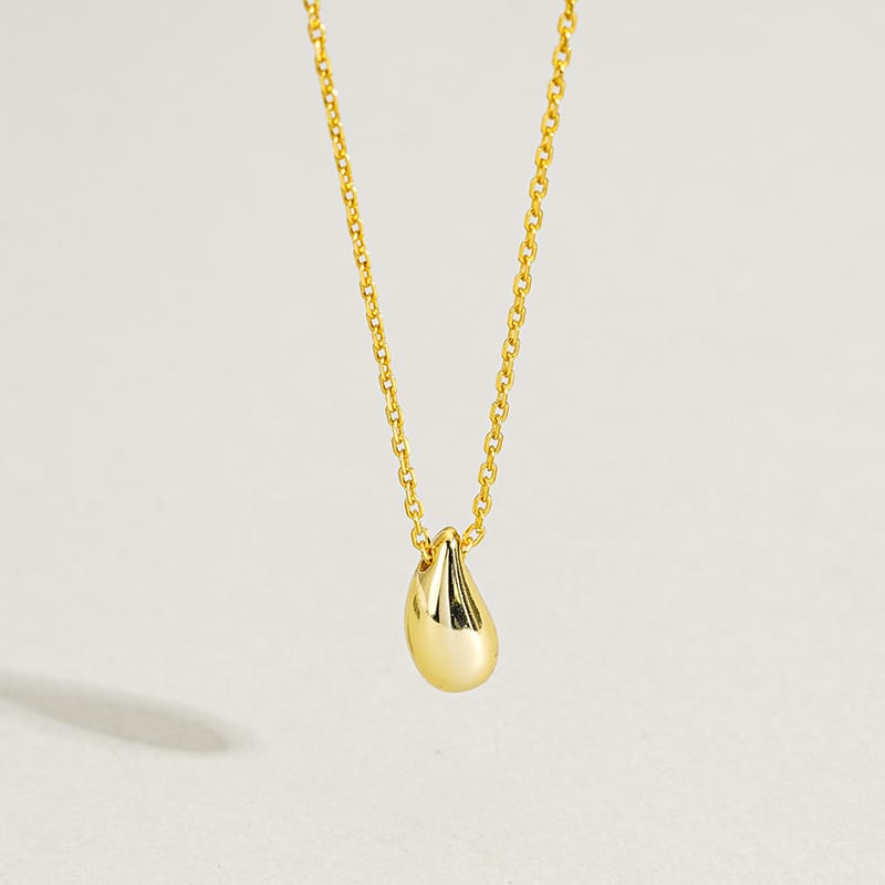 S925 Sterling Silver Necklace Vintage Fashion Elegant Simple Water Drop Pendant Women Necklace Clavicle Chain Jewelry Trendy