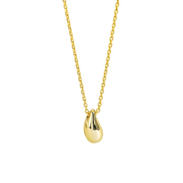 S925 Sterling Silver Necklace Vintage Fashion Elegant Simple Water Drop Pendant Women Necklace Clavicle Chain Jewelry Trendy