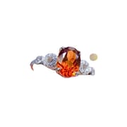 Natural Fanta Garnet Ring 925 Silver Women's Niche Exquisite Fashion High-end Sense