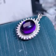 Amethyst pendant 925 sterling silver inlaid plating 18K gold ladies purple pendant manufacturers wholesale primary supply