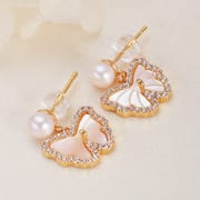 Freshwater Pearl Earrings s925 Silver Needle Fritillaria Earrings Advanced Sense to Send Girlfriends