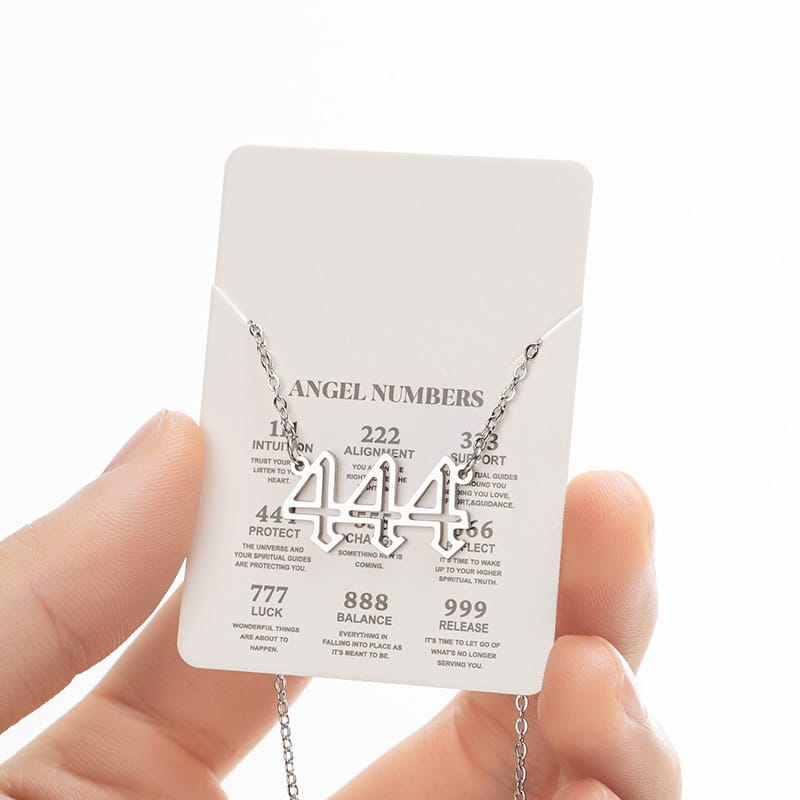 2024 Women's New Arrival Angel Lucky Numbers Pendant Necklace Fashion 000-999 Stainless Steel Vintage Necklace