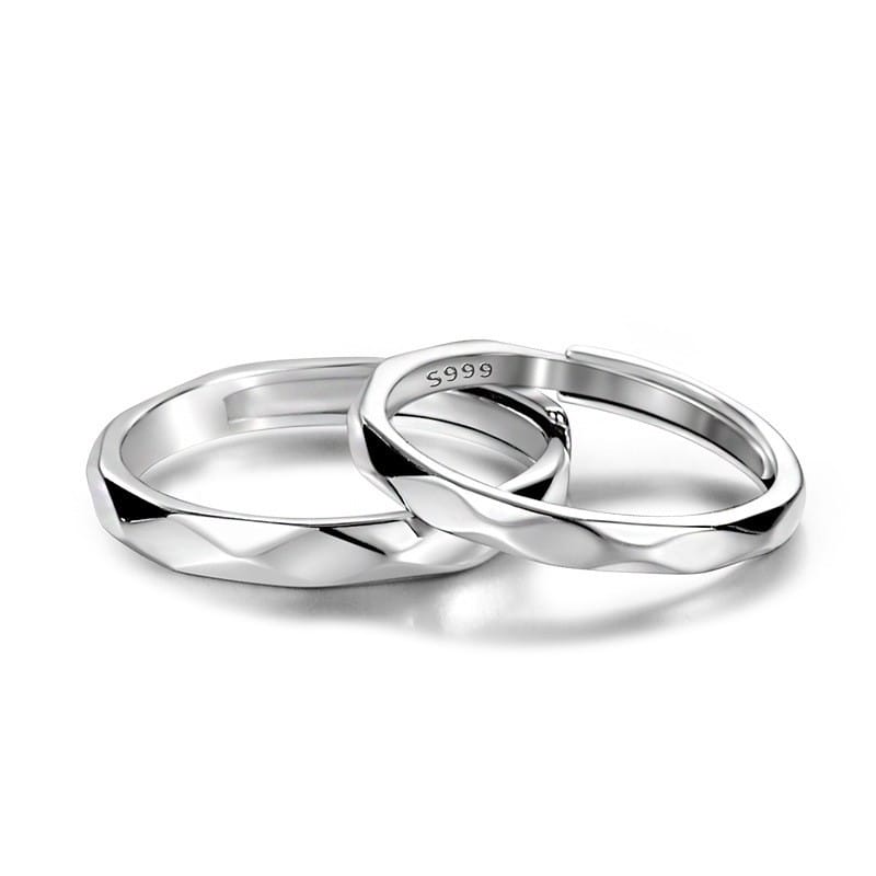 S999 Silver Ornament Ring Lovers Open Ring Simple Design Sense Valentine's Day Gift New Style
