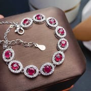 925 silver inlaid newly baked ruby bracelet exquisite style beautiful ladies live supply overseas supply