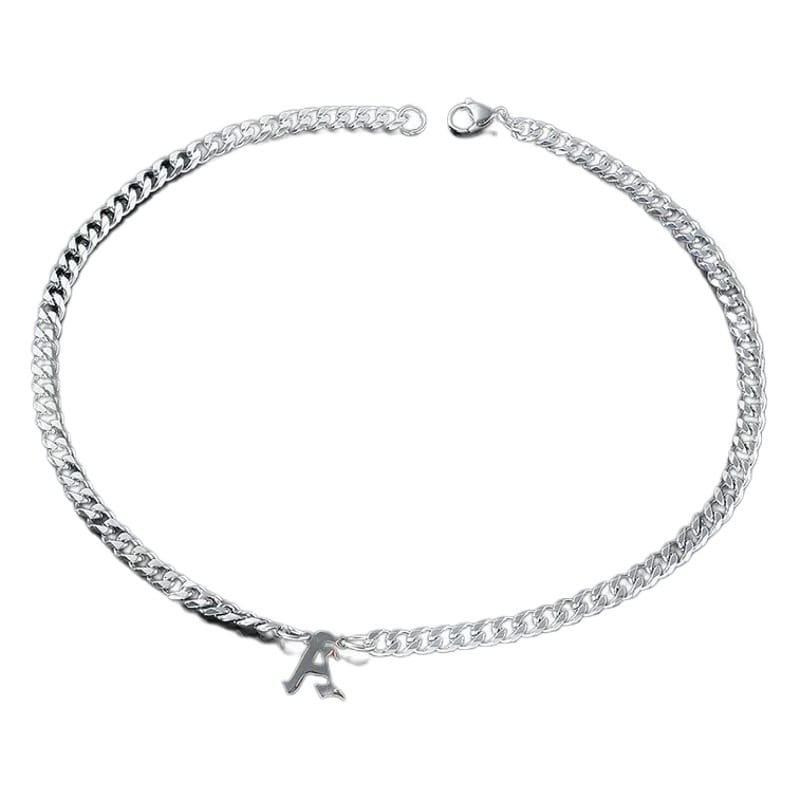 Cross-border Hot Selling Stainless Steel English Alphabet Pendant Necklace ins Cuban Hip Hop Fashion Street New Product