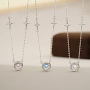 Po S999 Silver Love Ring Necklace Women's Advanced Sense Smart Fresh Temperament All-match Clavicle Chain for Hair