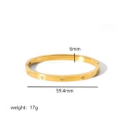 European and American-style light luxury bracelet six-pointed star buckle bracelet 18K gold stainless steel inlaid zirconium bracelet high-grade bracelet for women