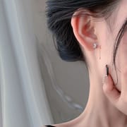 Po 999 Sterling Silver Butterfly Earrings Women's Korean Elegant Long Mori Super Fairy Earrings Fashionable Ear Jewelry
