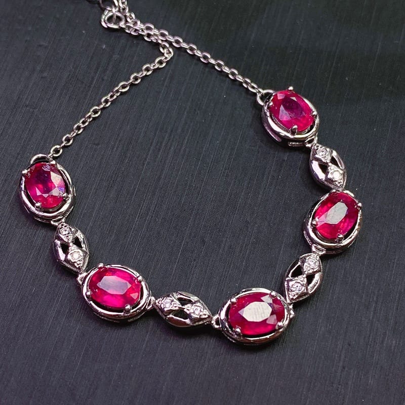 Live delivery ruby bracelet 925 silver women's cross-border e-commerce one-piece delivery