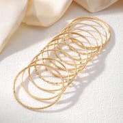 European and American fashion new personality fashion embossed twist geometric multi-layer stacked bracelet 10-piece set of decorations wholesale