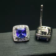Natural tanzanite earrings wholesale 925 silver inlay like to come