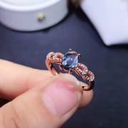 Ladies live ring natural Swiss blue egg face gem 925 silver inlay a generation of live supply