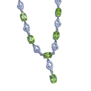 Simple natural olivine necklace main stone 5*7mm clavicle chain pendant exquisite first-hand supply batch