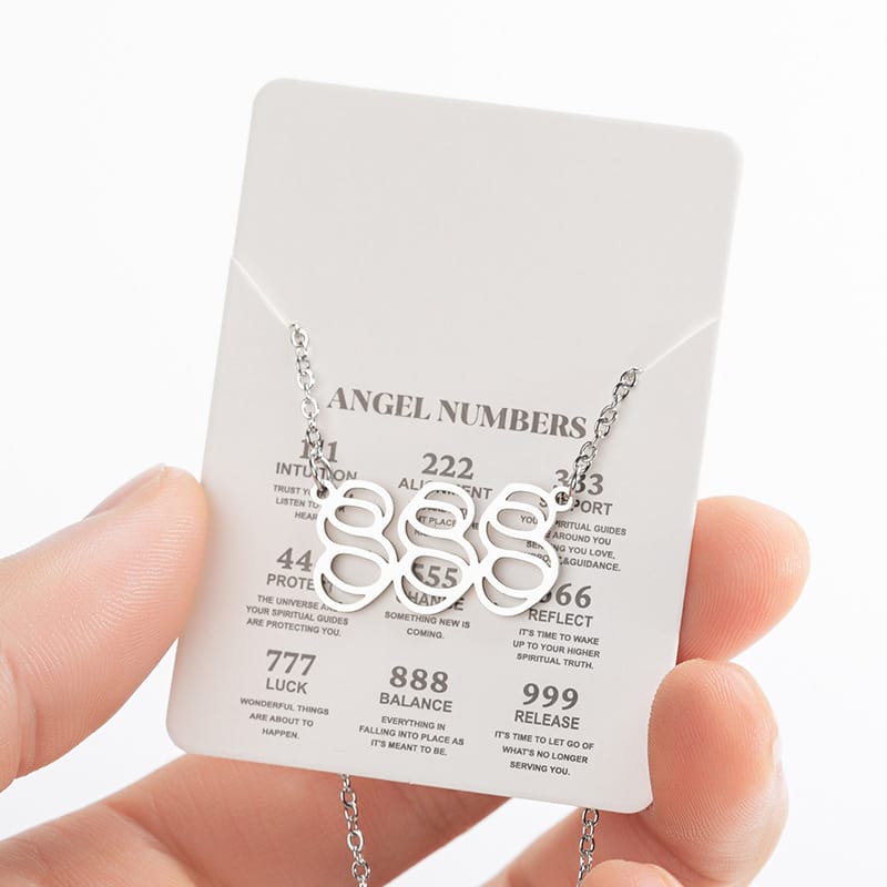 2024 Women's New Arrival Angel Lucky Numbers Pendant Necklace Fashion 000-999 Stainless Steel Vintage Necklace