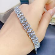 New on New Natural Aquamarine Bracelet 925 Silver Inlaid Gift Wholesale Main Stone 3.45 Jewelry Wholesale