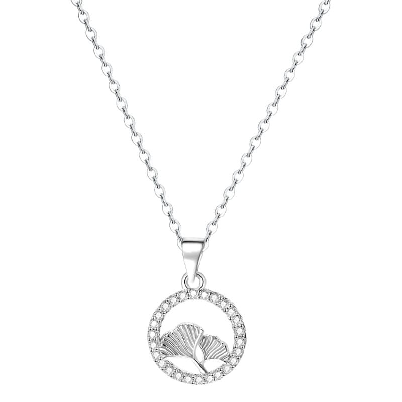 S999 full ginkgo leaf necklace women's exquisite diamond-embedded temperament design sense light luxury daily high-grade clavicle chain
