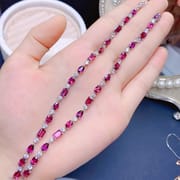 Natural magnesium aluminum garnet bracelet women's 925 silver inlaid magnesium aluminum garnet bracelet gift colorful treasure wholesale
