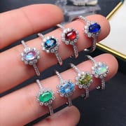 925 silver inlaid natural emerald, Opal Moonstone Topaz olivine Garnet wholesale