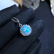 Opal pendant real photo Fire Color good natural Australian fire opal starry sky colorful live broadcast supply