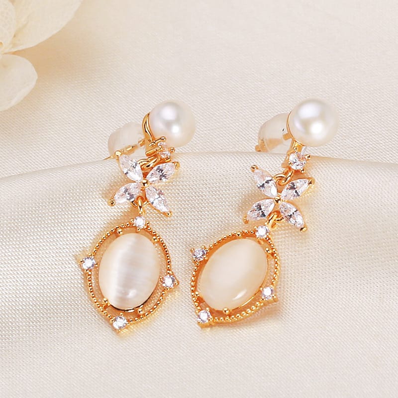 Freshwater Pearl Earrings s925 Silver Needle Fritillaria Earrings Advanced Sense to Send Girlfriends
